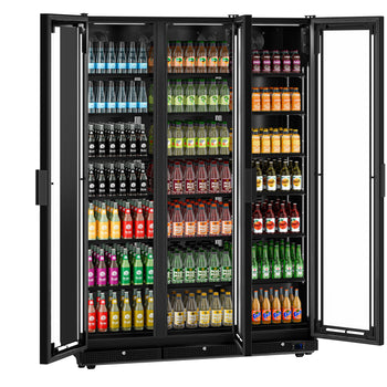 Lodówka na napoje - 1552 litry - bezramkowa konstrukcja - 3 szklane drzwi - Prime Gastro