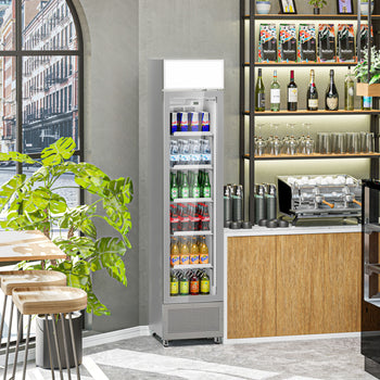 Chłodziarka do napojów - 145 litrów - bezramkowy design - z 1 szklanymi drzwiami & wyświetlaczem reklamowym - Prime Gastro