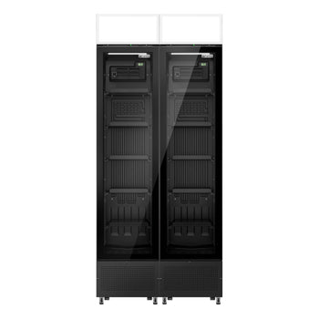 (2 szt.) Chłodziarka do napojów - 290 litrów - bezramkowy design - z 2 szklanymi drzwiami & wyświetlaczem reklamowym - Prime Gastro