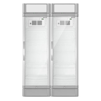 (2 szt.) Chłodziarka do napojów - 690 litrów - z 2 szklanymi drzwiami i wyświetlaczem reklamowym - Prime Gastro