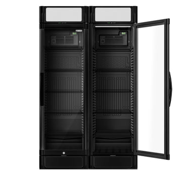 (2 szt.) Chłodziarka do napojów - 690 litrów - z 2 szklanymi drzwiami & wyświetlaczem reklamowym - Prime Gastro