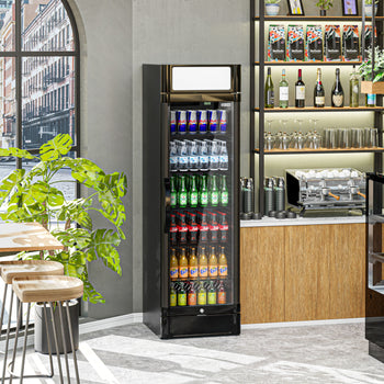 Chłodziarka do napojów - 347 litrów - z 1 szklanymi drzwiami & wyświetlaczem reklamowym - Prime Gastro
