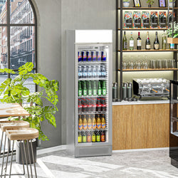 Chłodziarka do napojów - 358 litrów - bezramkowy design - z 1 szklanymi drzwiami & wyświetlaczem reklamowym