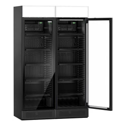 (2 sztuki) Chłodziarka do napojów - 690 litrów - bezramkowy design - z 2 szklanymi drzwiami & wyświetlaczem reklamowym