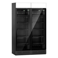 (2 sztuki) Chłodziarka do napojów - 690 litrów - bezramkowy design - z 2 szklanymi drzwiami & wyświetlaczem reklamowym