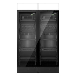 (2 sztuki) Chłodziarka do napojów - 690 litrów - bezramkowy design - z 2 szklanymi drzwiami & wyświetlaczem reklamowym