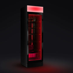 Chłodziarka do napojów - 345 litrów - bezramkowy design - z 1 szklanymi drzwiami i kolorowym oświetleniem LED