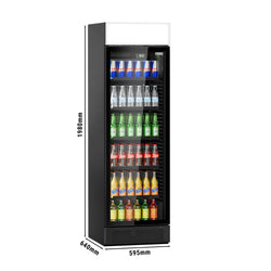 Chłodziarka do napojów - 345 litrów - bezramkowy design - z 1 szklanymi drzwiami & wyświetlaczem reklamowym