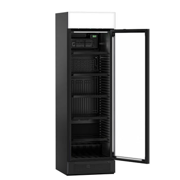 Chłodziarka do napojów - 345 litrów - bezramkowy design - z 1 szklanymi drzwiami & wyświetlaczem reklamowym - Prime Gastro