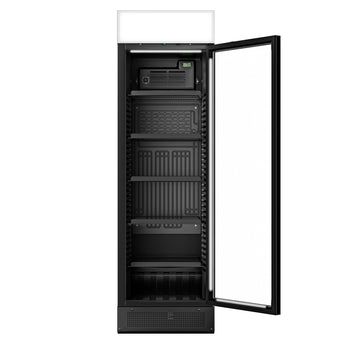 Chłodziarka do napojów - 345 litrów - bezramkowy design - z 1 szklanymi drzwiami & wyświetlaczem reklamowym - Prime Gastro