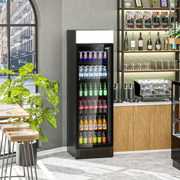 Chłodziarka do napojów - 345 litrów - bezramkowy design - z 1 szklanymi drzwiami & wyświetlaczem reklamowym - Prime Gastro