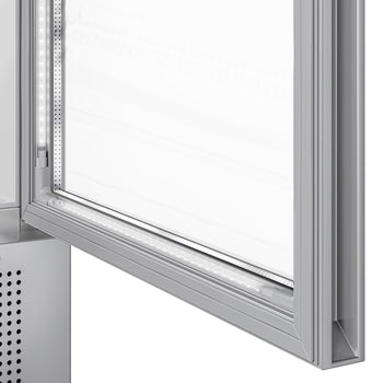 Chłodziarka do napojów - 145 litrów - bezramkowy design - z 1 szklanymi drzwiami & wyświetlaczem reklamowym - Prime Gastro