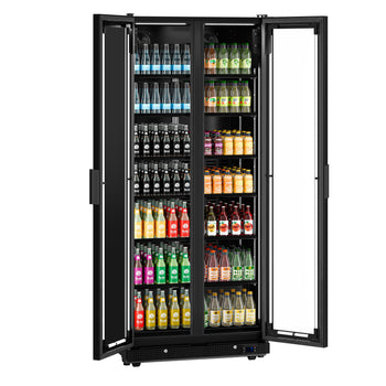 Lodówka na napoje - 898 litrów - bezramkowa konstrukcja - 2 szklane drzwi - Prime Gastro