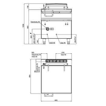 Gazowa patelnia przechylna do smażenia - 80 litrów - 20 kW - z silnikiem - Prime Gastro