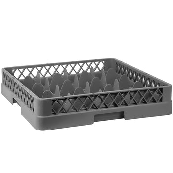 (6 szt.) Szklany kosz do mycia naczyń 1/1 - 500x500mm - z 16 przegrodami - szary - Prime Gastro