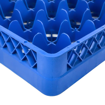 (6 szt.) Kosz do zmywarki do szkła 1/1 - 500x500mm - 25 przegródek - Niebieski - Prime Gastro