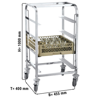 Wózek na naczynia ze stali nierdzewnej - na 4 kosze - Prime Gastro