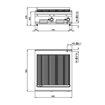 Grill wodny gazowy - 18 kW - Prime Gastro