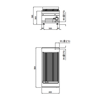 Gazowy grill kamienny - 9 kW - Stały ruszt grillowy - Prime Gastro