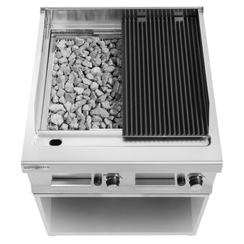 Grill gazowy z kamienia lawowego - 18 kW - Ruszt żeliwny - Prime Gastro