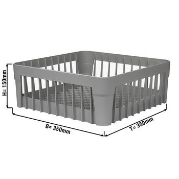 (6 szt.) Kosz do zmywarki do szkła 1/1 - 350x350mm - Szary - Prime Gastro