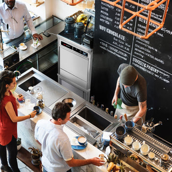 Zmywarka do szkła - cyfrowa - 3,30 kW - z detergentem, nabłyszczaczem & pompą spustową - Prime Gastro