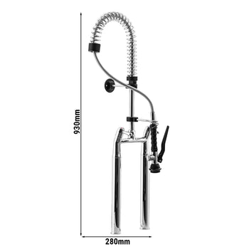 Prysznic z dwoma otworami - z kranem mieszającym, kranem obrotowym i 2 zaworami mieszającymi - Prime Gastro