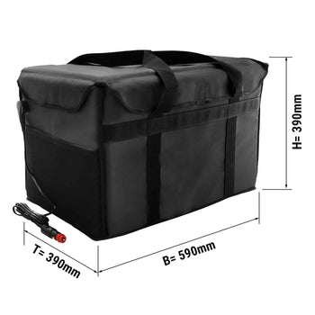 Gastronorm Pro - Podgrzewana torba transportowa - na 20 pudełek na hamburgery - Czarny - Prime Gastro