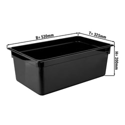 Pojemnik polipropylenowy GN 1/1 - czarny - głębokość 200mm