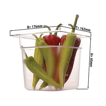 Pojemnik polipropylenowy GN 1/6 - przeźroczysty - głębokość 65mm - Prime Gastro