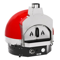 Gazowy piec do pizzy - czerwony - manualny - włącznie z ramą podstawą