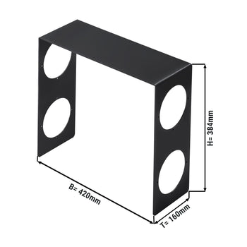 Ramka do dozownika kubków i pokrywek - czarna - włącznie z zestawem silikonowych pierścieni - Prime Gastro