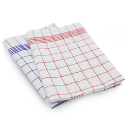 (10 sztuk) Ścierka kuchenna - 50 x 70 cm - niebieska w kratkę