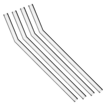 (36 szt.) Szklane słomki do picia - wygięte - 230 mm - włącznie z nylonową szczoteczką do czyszczenia - Prime Gastro