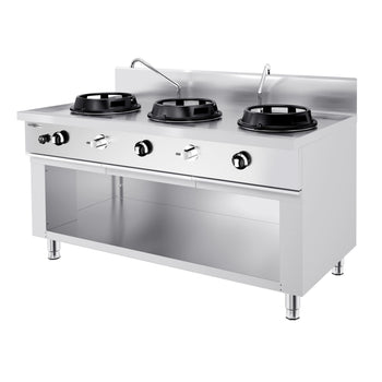 Kuchenka gazowa Wok- 45 kW - 3 płyty grzewcze - 2 mini kolumny wodne - Prime Gastro