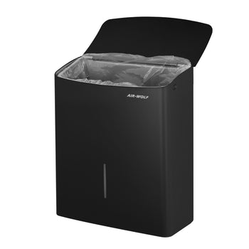 AIR-WOLF | Pojemnik na odpady higieniczne - 10L - stal nierdzewna matowa czarna - Prime Gastro