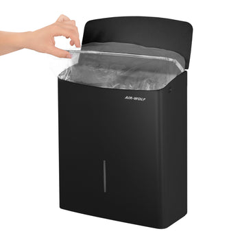 AIR-WOLF | Pojemnik na odpady higieniczne - 10L - stal nierdzewna matowa czarna - Prime Gastro