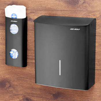 AIR-WOLF | Pojemnik na odpady higieniczne - 10L - stal nierdzewna matowa czarna - Prime Gastro