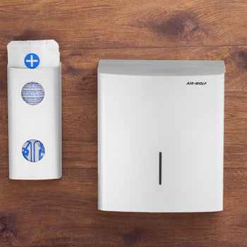 AIR-WOLF | Pojemnik na odpady higieniczne - 10L - stal nierdzewna biały - Prime Gastro