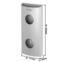 AIR - WOLF | Dozownik woreczków higienicznych na maksymalnie 25 woreczków sanitarnych - stal nierdzewna