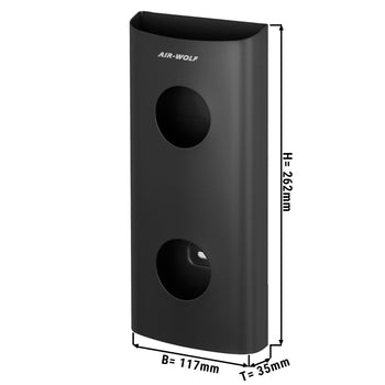 AIR-WOLF | Dozownik woreczków higienicznych na maksymalnie 25 woreczków sanitarnych - stal nierdzewna matowa czarna - Prime Gastro