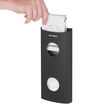 AIR-WOLF | Dozownik woreczków higienicznych na maksymalnie 25 woreczków sanitarnych - stal nierdzewna matowa czarna - Prime Gastro