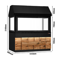 Blat neutralny do grilla węglowego TORONTO - 1900 mm - blat roboczy kuchenny z czarnego granitu