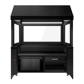 Element neutralny do grilli węglowych TORONTO - 1900 mm - czarny panel przedni - blat roboczy z czarnego granitu - Prime Gastro