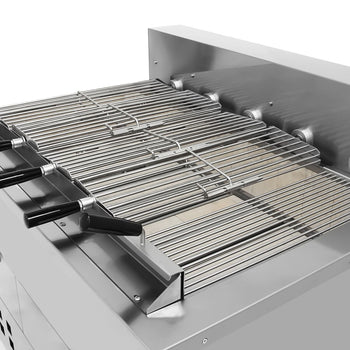 Grill węglowy / opiekacz do kurczaka - 1200 mm - z 5 szpikulcami - Prime Gastro