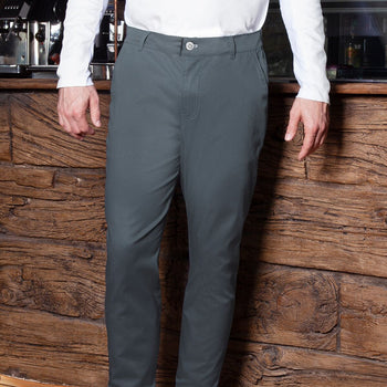 KARLOWSKY | Męskie spodnie z 5 kieszeniami - Antracytowy - Rozmiar: 52 - Prime Gastro