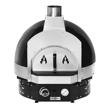 Gazowy piec do pizzy - czarny - manualny - włącznie z ramą podstawą - Prime Gastro