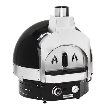 Gazowy piec do pizzy - czarny - manualny- włącznie z ramą podstawą - Prime Gastro
