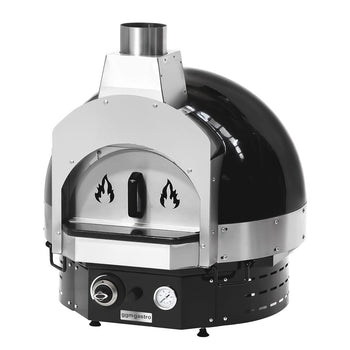 Gazowy piec do pizzy - czarny - manualny- włącznie z ramą podstawą - Prime Gastro