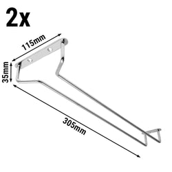 (2 sztuki) Szklana półka wisząca - Bar Professional - 30 x 11 cm - srebrna